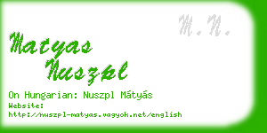 matyas nuszpl business card